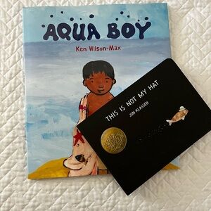 2 books Aqua Boy and This Is Not My Hat